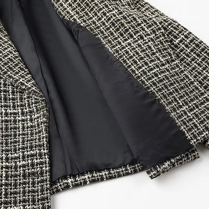 Damen Blazerjacke Kurz Tweed Elegant