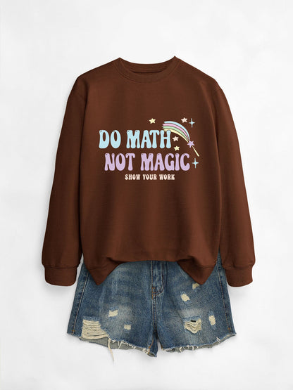 Damen Sweatshirt Mathematik-Motiv Grau Eveloria