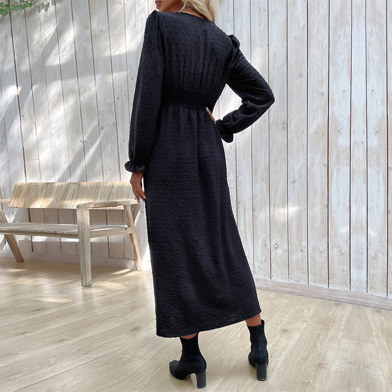 Damen Elegantes Knielanges Kleid mit Knopfdetails Eveloria