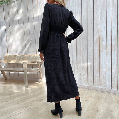Damen Elegantes Knielanges Kleid mit Knopfdetails Eveloria