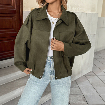 Damen Oversized-Jacke Hochwertiges Material Lässig Schwarz Eveloria - Eveloria