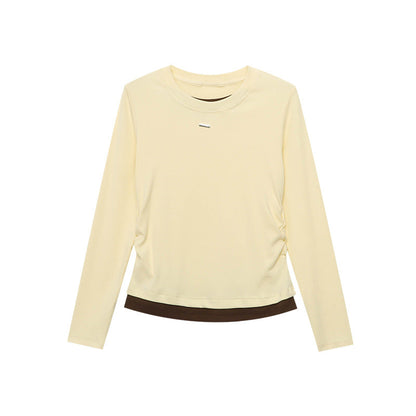 Damen Langarmshirt Feine Rippstruktur Breites Bündchen Eveloria