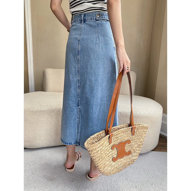 Damen Denim-Rock Lang Eveloria