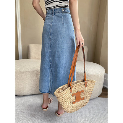 Damen Denim-Rock Lang Eveloria