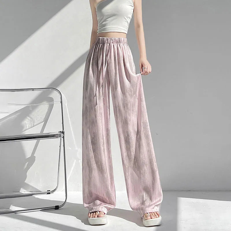 Damen Palazzo-Hose Atmungsaktives Material Elastischer Bund