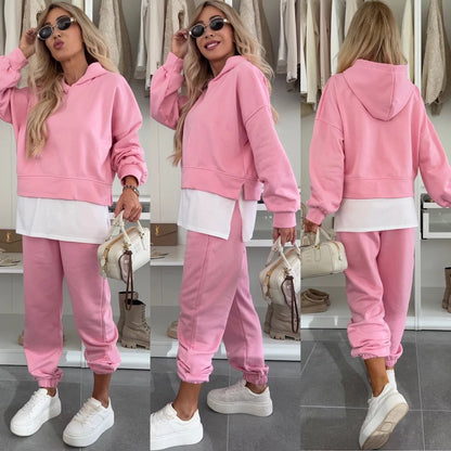 Eveloria Damen Hoodie Jogginghose Set Kurz elastisch