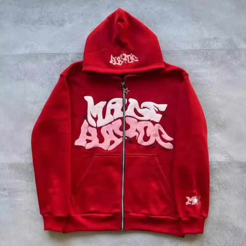 Damen Kapuzenjacke Lässiger Schnitt Graffiti Print Eveloria