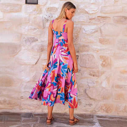 Damen Maxikleid Floralmuster Eveloria