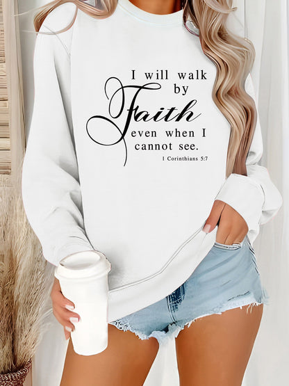 Damen Sweatshirt Weich Velours Mit Schriftzug Beige
