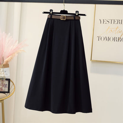 Damen Maxirock Elegante Taillenschnalle Eveloria