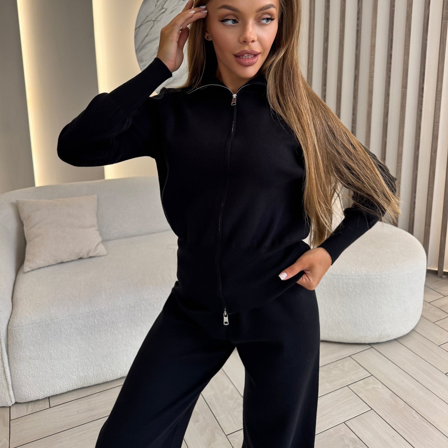 Damen Sportanzug Hoodie Hose Elastischer Bund Eveloria