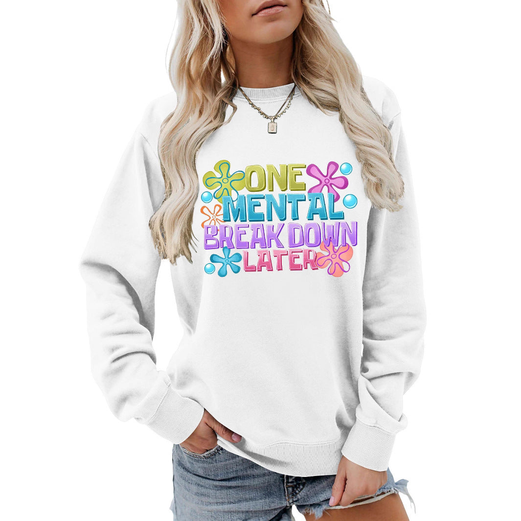Damen Sweatshirt Kreativer Aufdruck Eveloria Grau