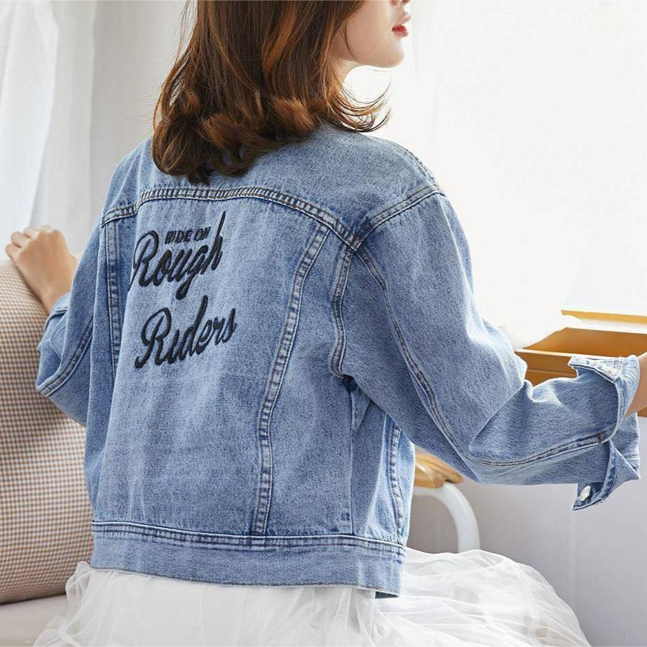 Damen Denimjacke mit Stickerei Eveloria - Eveloria