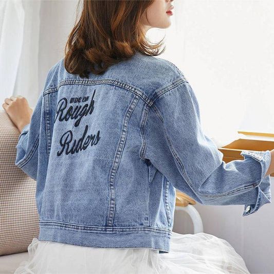 Damen Denimjacke mit Stickerei Eveloria - Eveloria