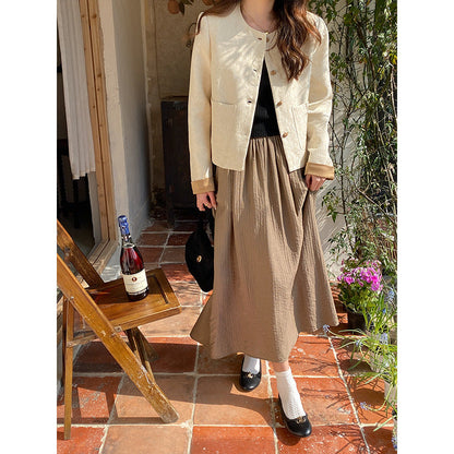 Damen Blazer Elegant Kürzer Dekorative Knöpfe