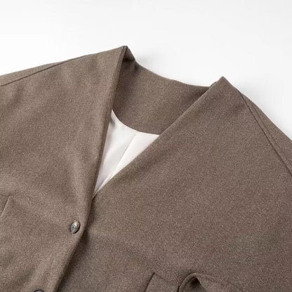 Damen Blazerjacke Übergröße Minimalistisches Design Eveloria