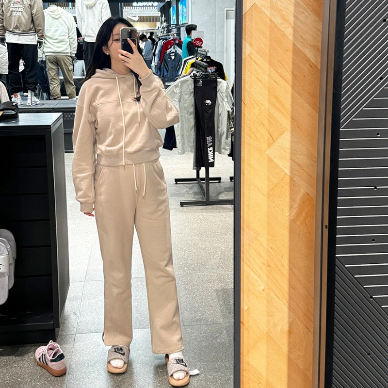 Damen Loungewear-Set Kapuzenpullover und Jogginghose Bequem Grau