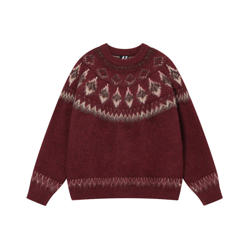 Damen Pullover Traditionelles Muster Eveloria