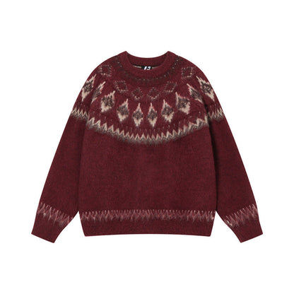 Damen Pullover Traditionelles Muster Eveloria