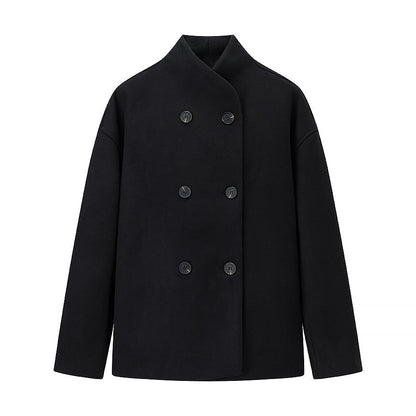 Damen Wolljacke Doppelt Geknöpft Eveloria