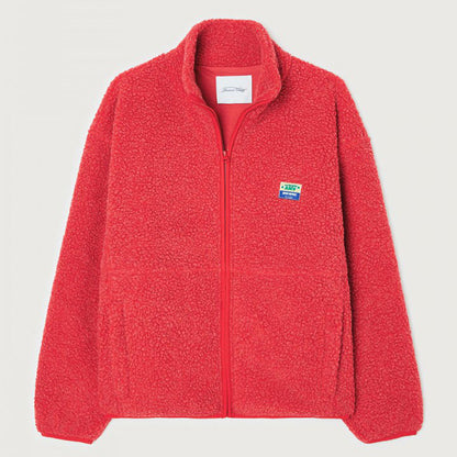Damen Fleecejacke Flauschig Hochkragen Seitentaschen Eveloria