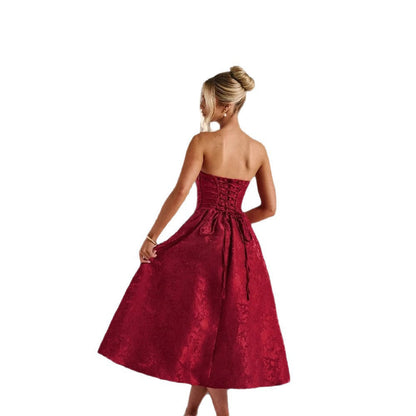 Damen Cocktailkleid mit Bustier-Oberteil und schwingendem Rock