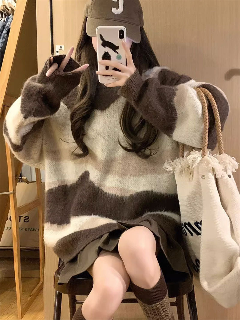 Damen Oversized-Pullover Kuschelig Moderner Farbverlauf Eveloria