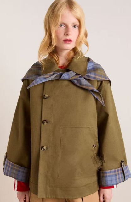 Damen Trenchcoat Modisch mit Kragen und Taschen Eveloria