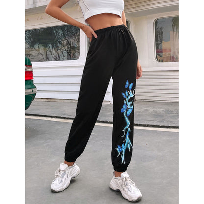 Damen Jogginghose Bunt Schmetterling Design Baumwolle - Eveloria