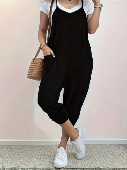 Damen Jumpsuit Komfortpassform Praktische Taschen Eveloria
