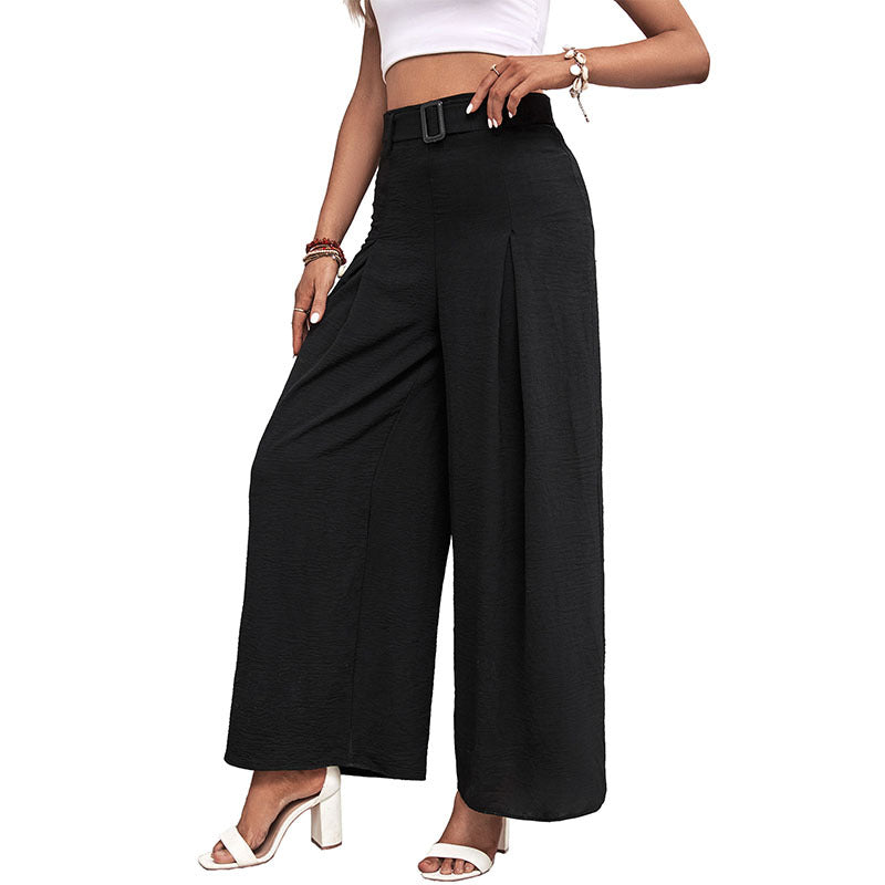 Damen Hochbundhose Weit Faltenrock Elegante Taille Eveloria