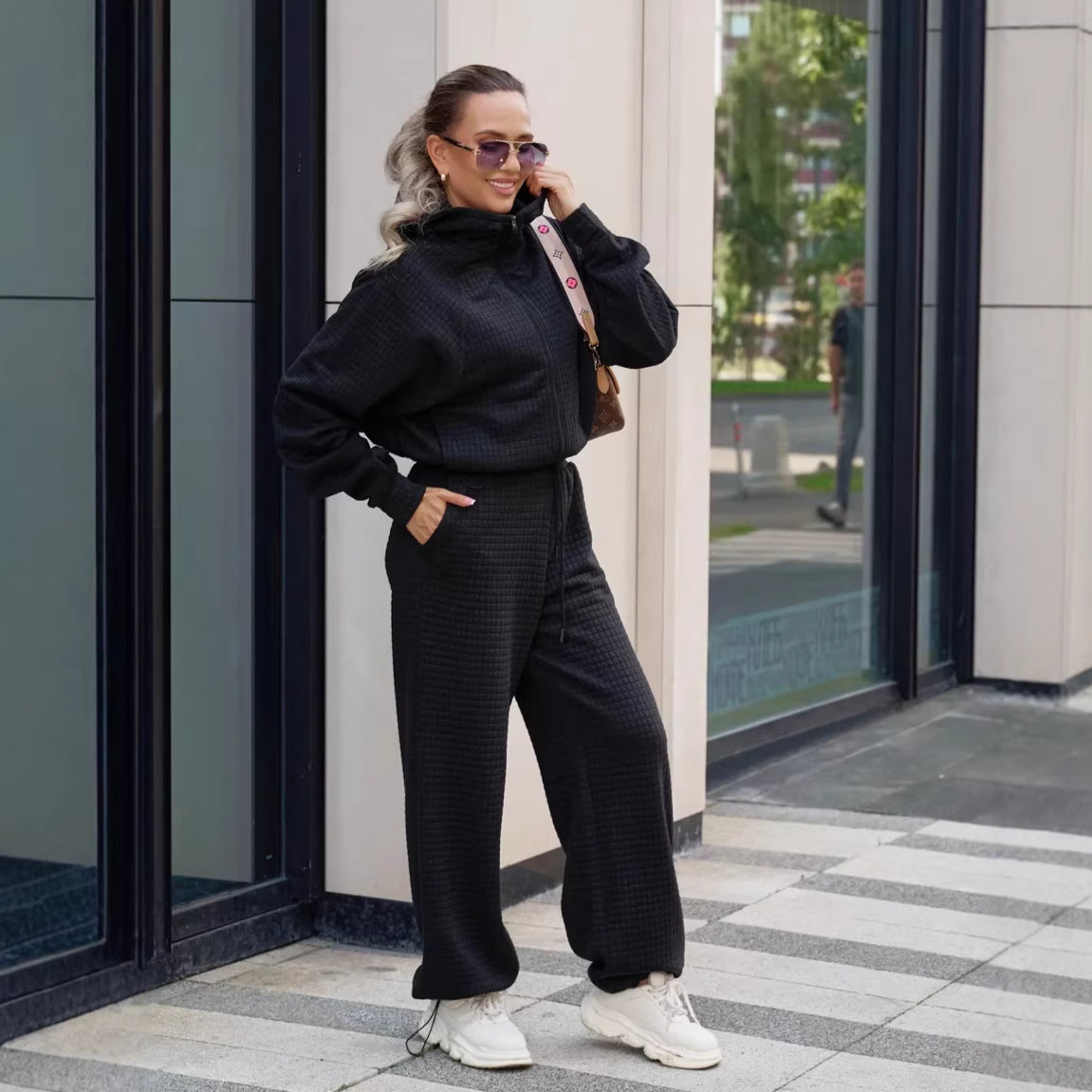 Damen Kapuzenpullover mit weitem Hosenanzug Eveloria