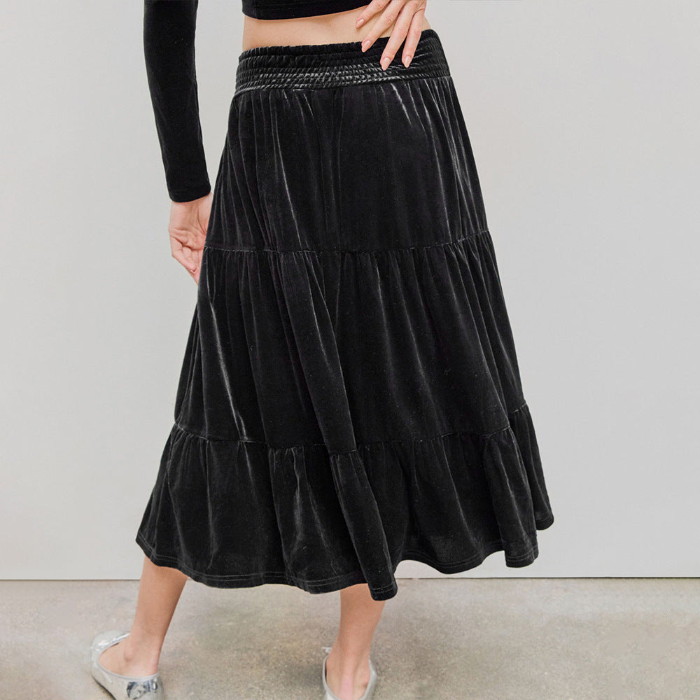 Damen Rüschenshirt Set mit Maxi-Rock Elegant