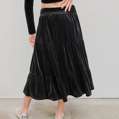 Damen Rüschenshirt Set mit Maxi-Rock Elegant