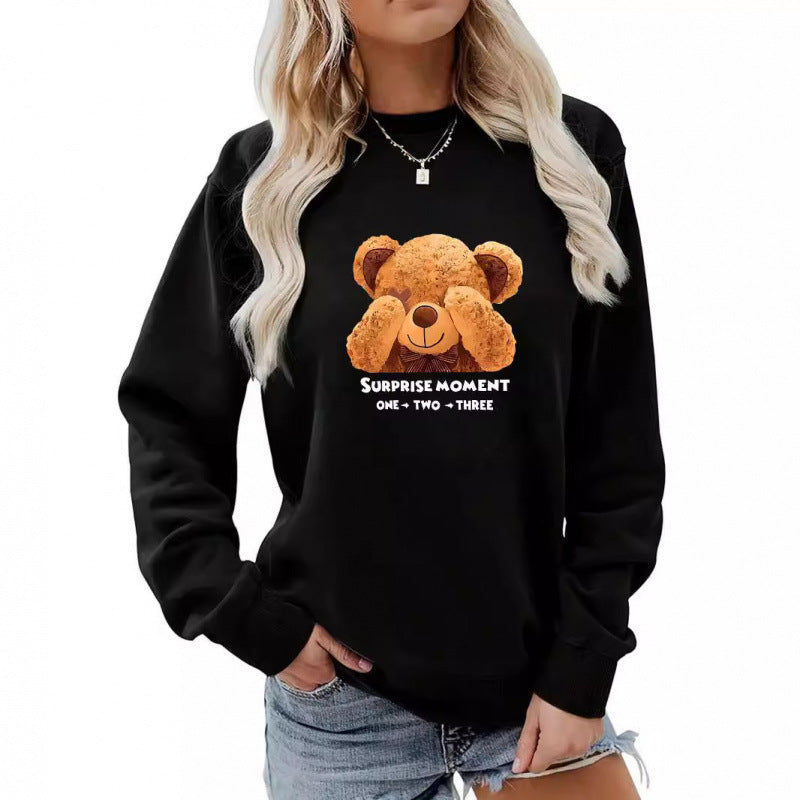 Damen Pullover Bärenmotiv Süß Eveloria