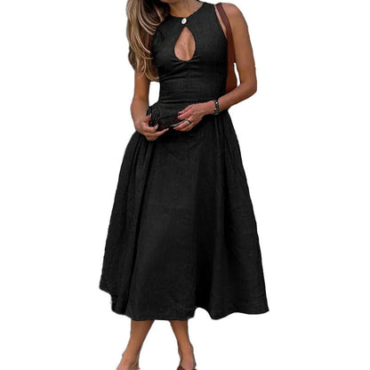 Damen Maxikleid mit Schlüsseleffekt und Volumenrock