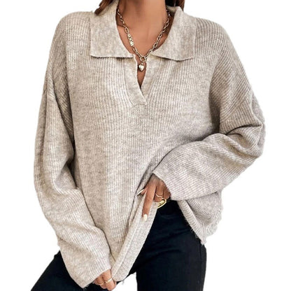 Damen Pullover Strukturiertes Rippdesign Eveloria