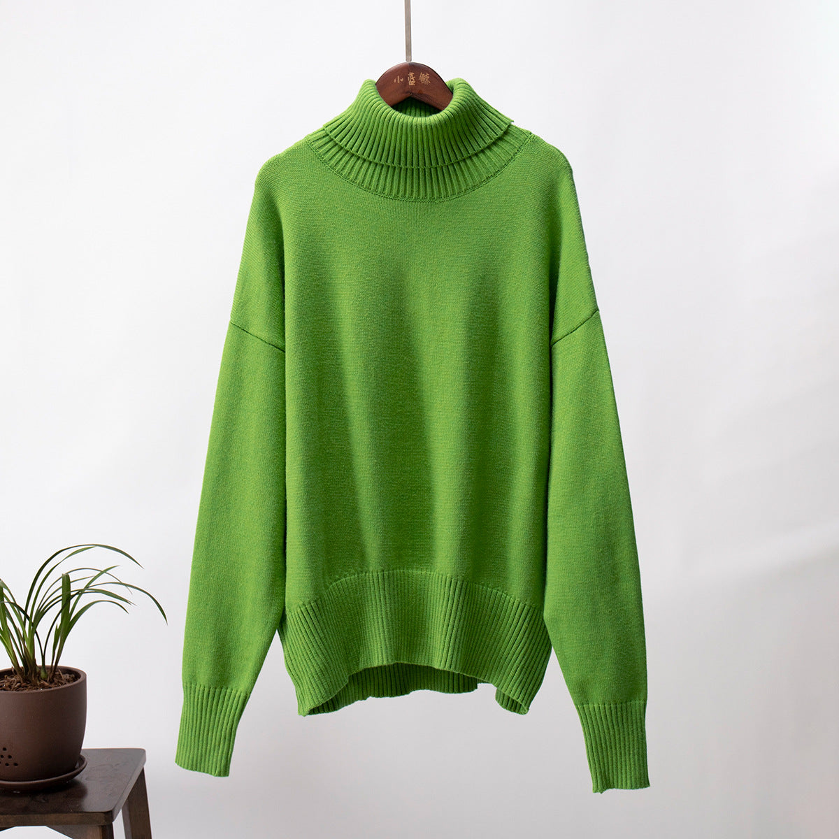 Damen Strickpullover Lässig Warmer Gerippter Saum