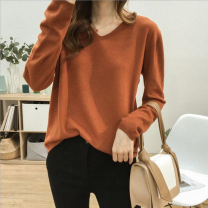 Damen Pullover V-Ausschnitt Weich