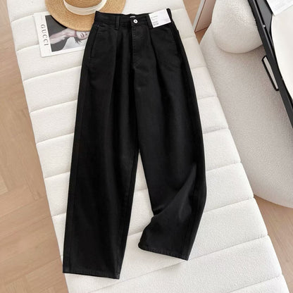 Damen Chino-Hose Hochtailliert Mit Taschen Beige