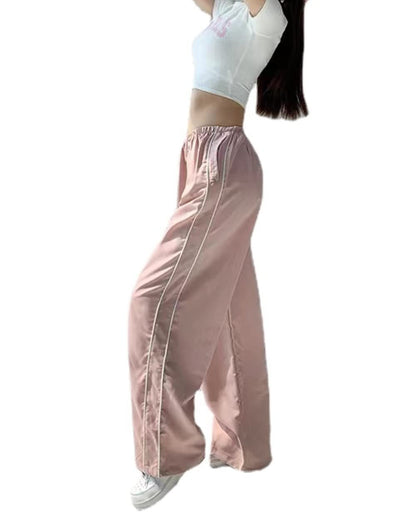 Damen Sport-Hose Weites Bein Elastischer Bund Eveloria