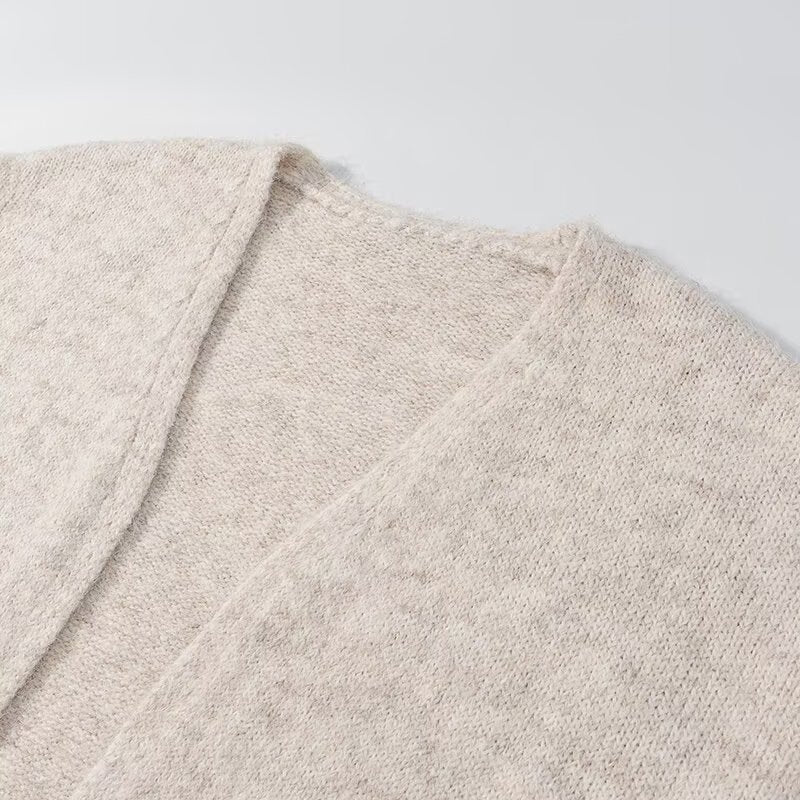 Damen Strickmantel Weich Soft Oversized Elegant Beige