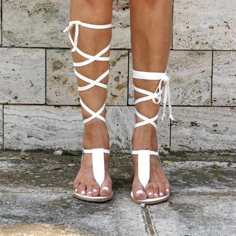 Damen Gladiator Sandalen aus Leder Eveloria