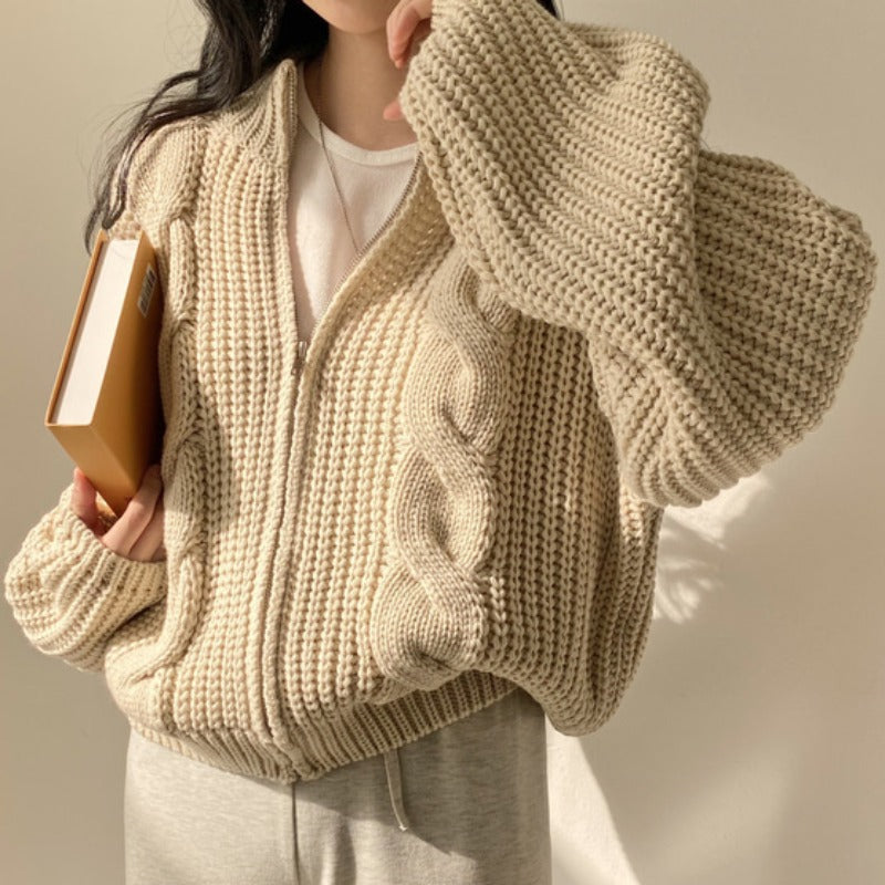 Damen Strickjacke Voluminöse Ärmel Modern Eveloria - Eveloria