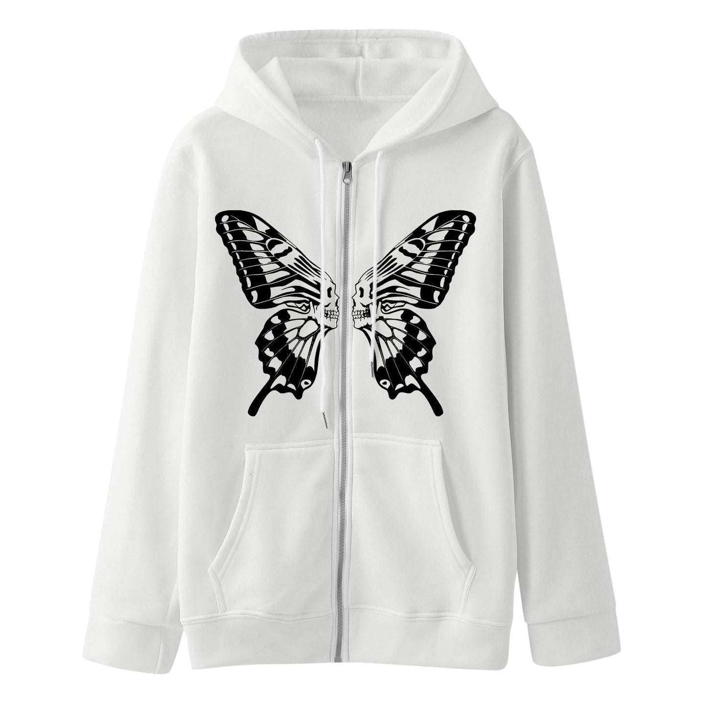 Damen Sweatjacke Kapuzenpullover Schmetterlingsdruck Eveloria - Eveloria