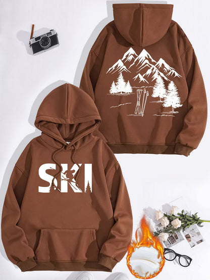 Damen Kapuzenpullover Ski-Design Gemütlich Eveloria