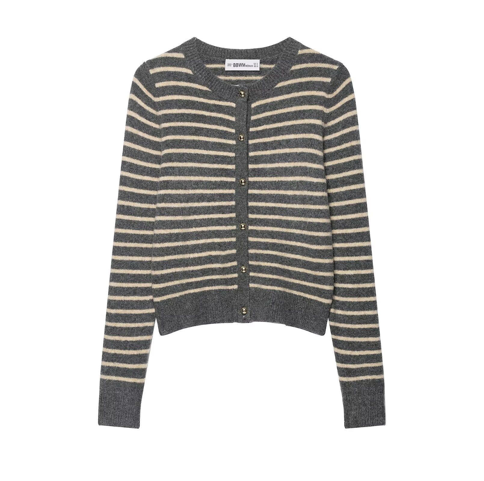 Damen Kaschmir Cardigan Gestreift Eveloria - Eveloria