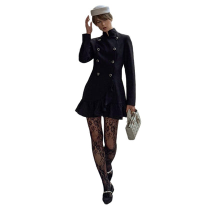 Damen Blazer-Kleid Rüschendetails Figurbetont Eveloria