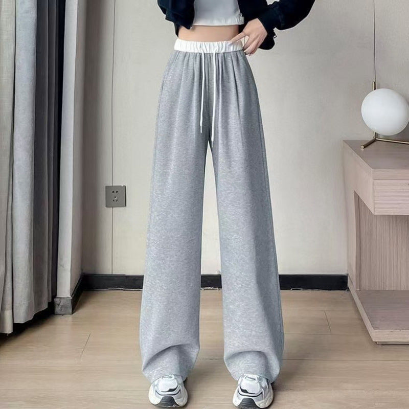 Damen Weite Hose Elastischer Bund Kordelzug Eveloria