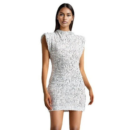 Damen Minikleid Glitzernd Pailletten